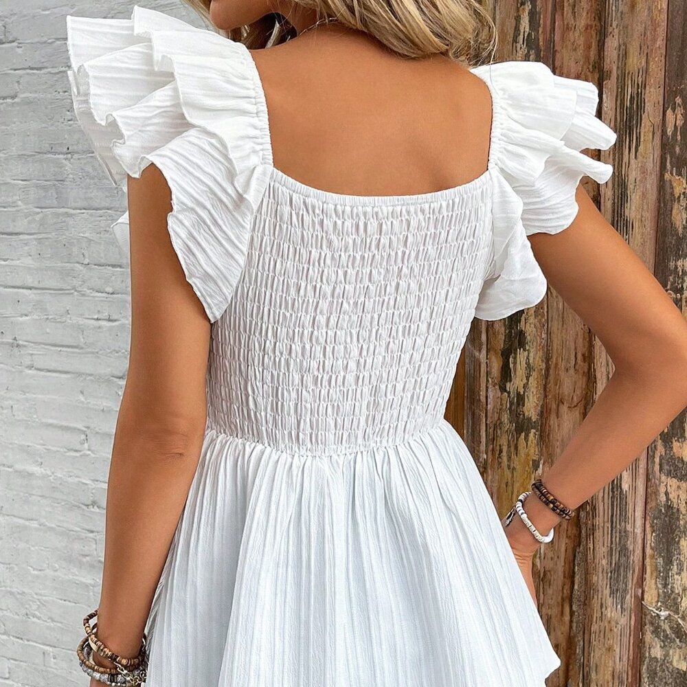 Women's Fashion Solid Color Bowknot Decorated Batwing Sleeve Blouse - Picture 3 of 6